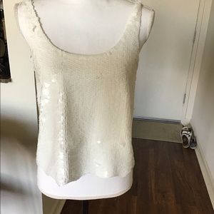 White sequin tank top
